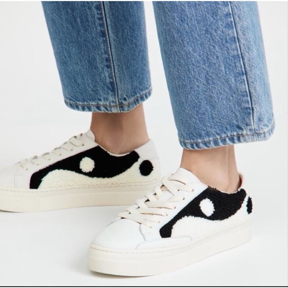Soludos Women's Sneakers Size 5 Yin Yang Platform Black/White New In Box